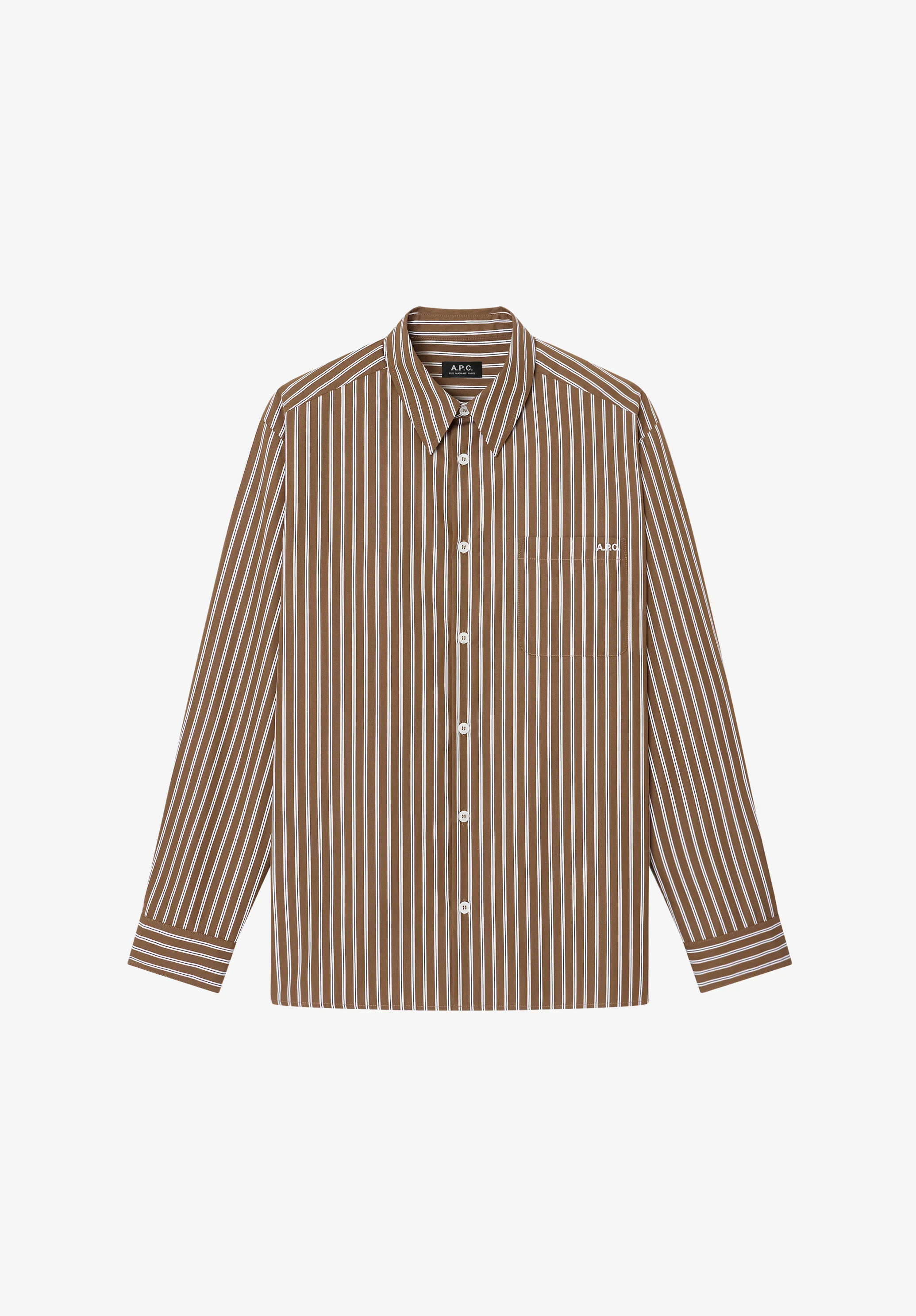 Chemise ample marron à rayures