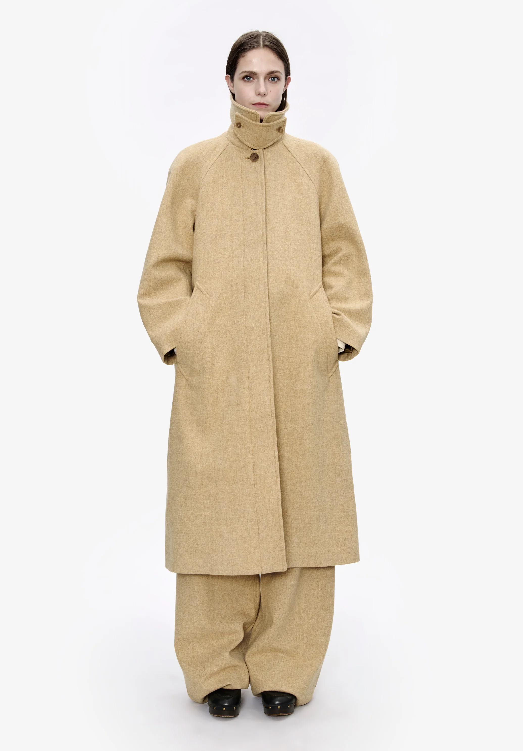 Manteau uni manches raglan - Image 4