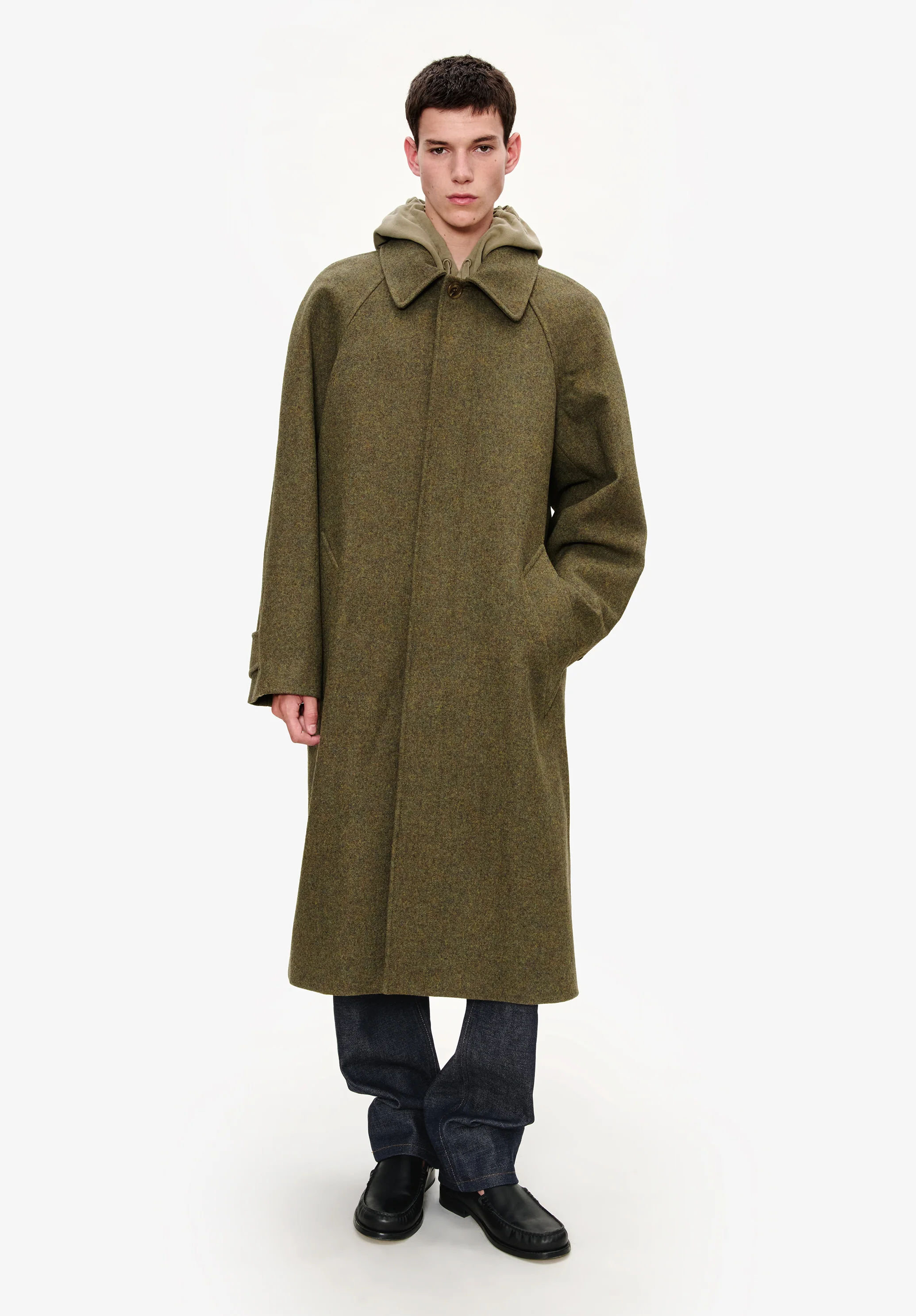 Manteau uni manches raglan - Image 4