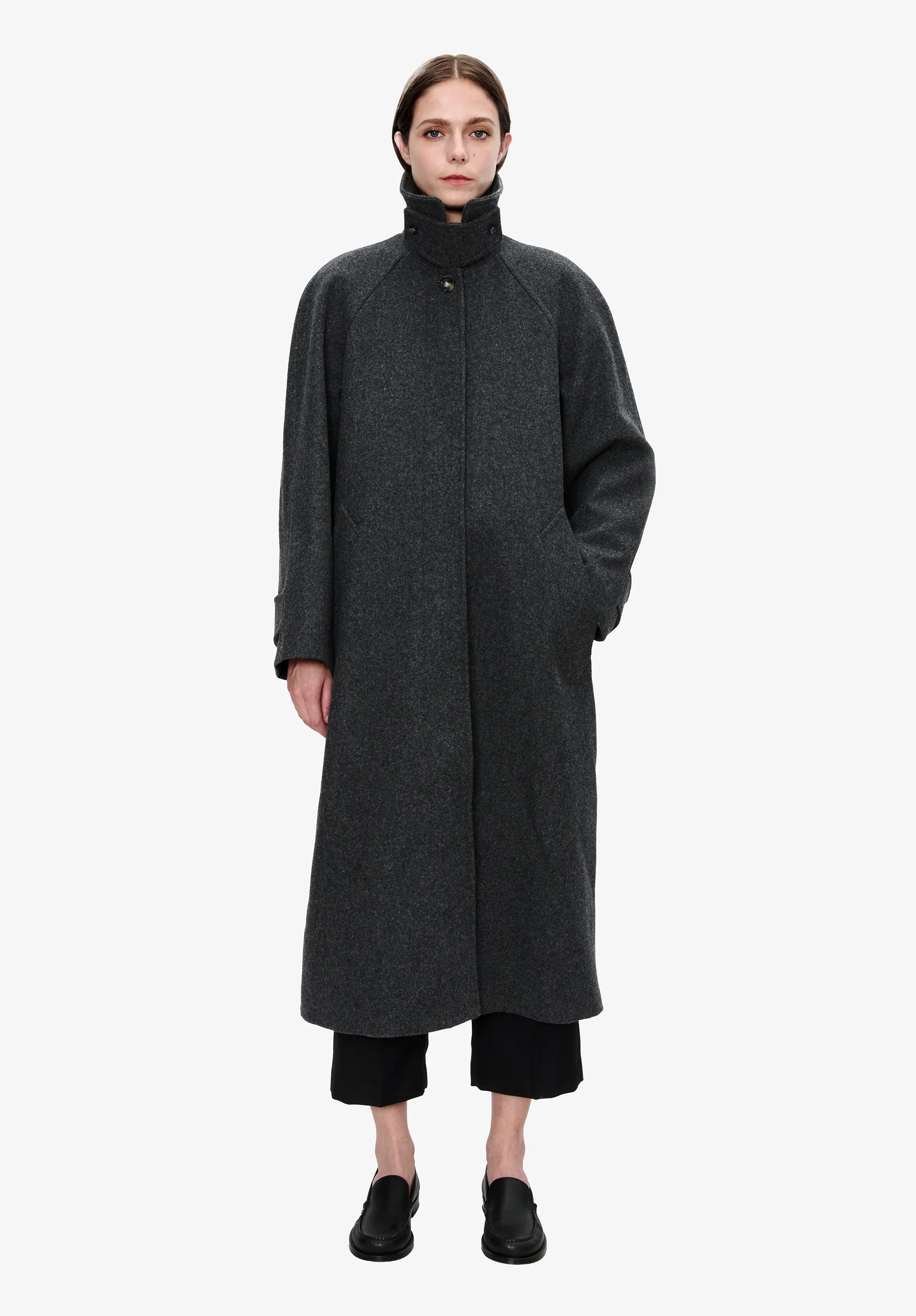 Manteau uni manches raglan - Image 2