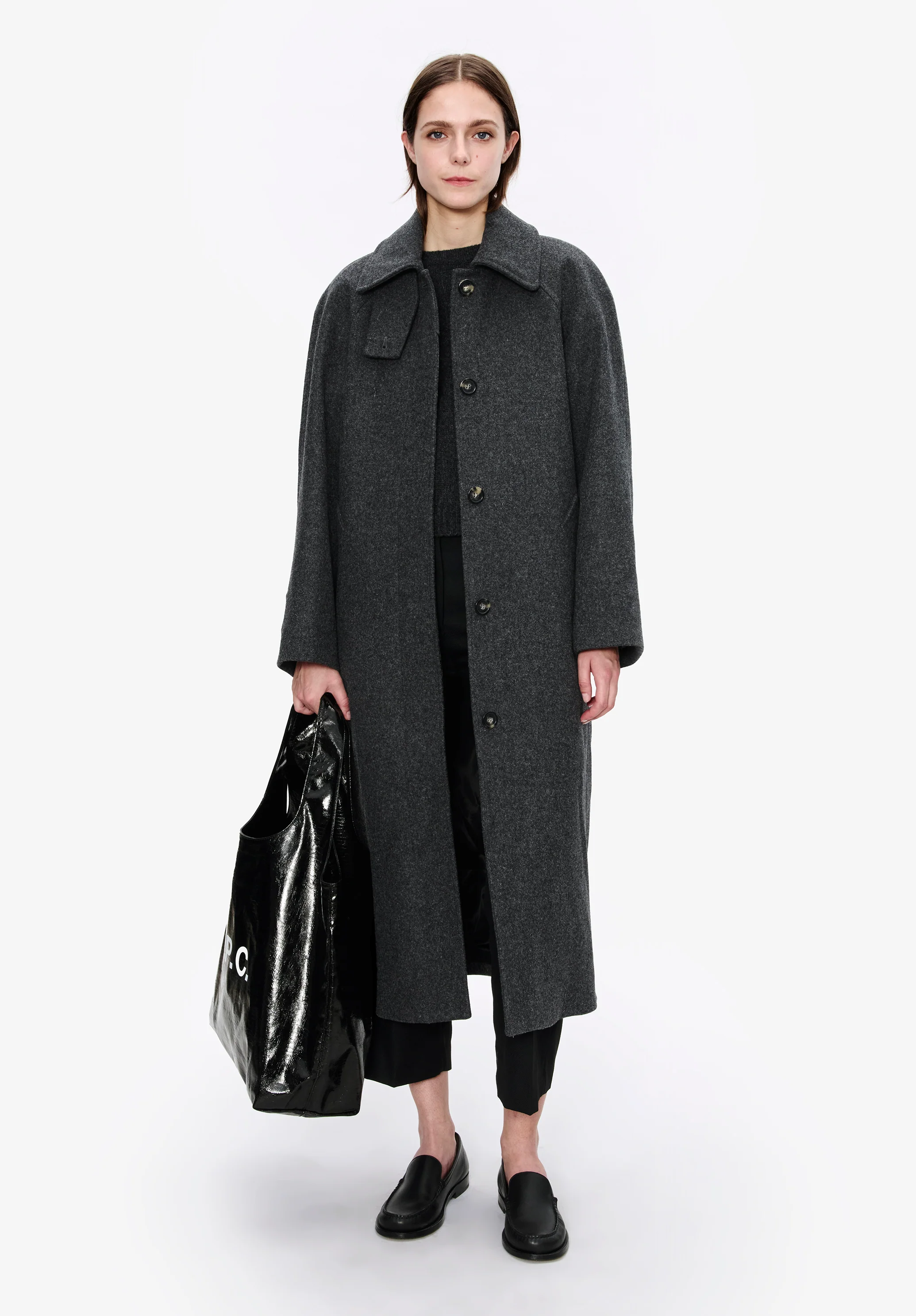 Manteau uni manches raglan - Image 4