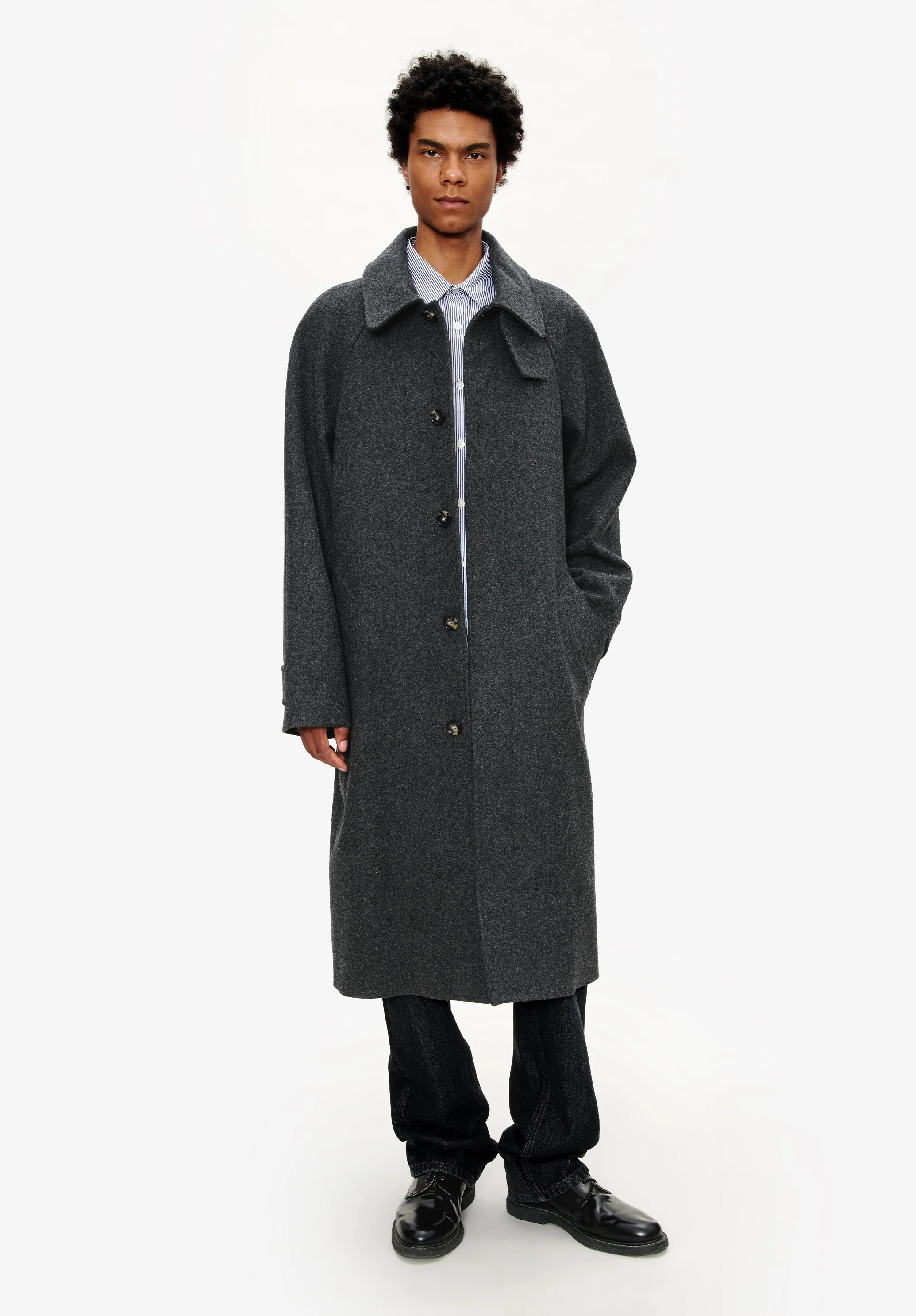 Manteau uni manches raglan - Image 2