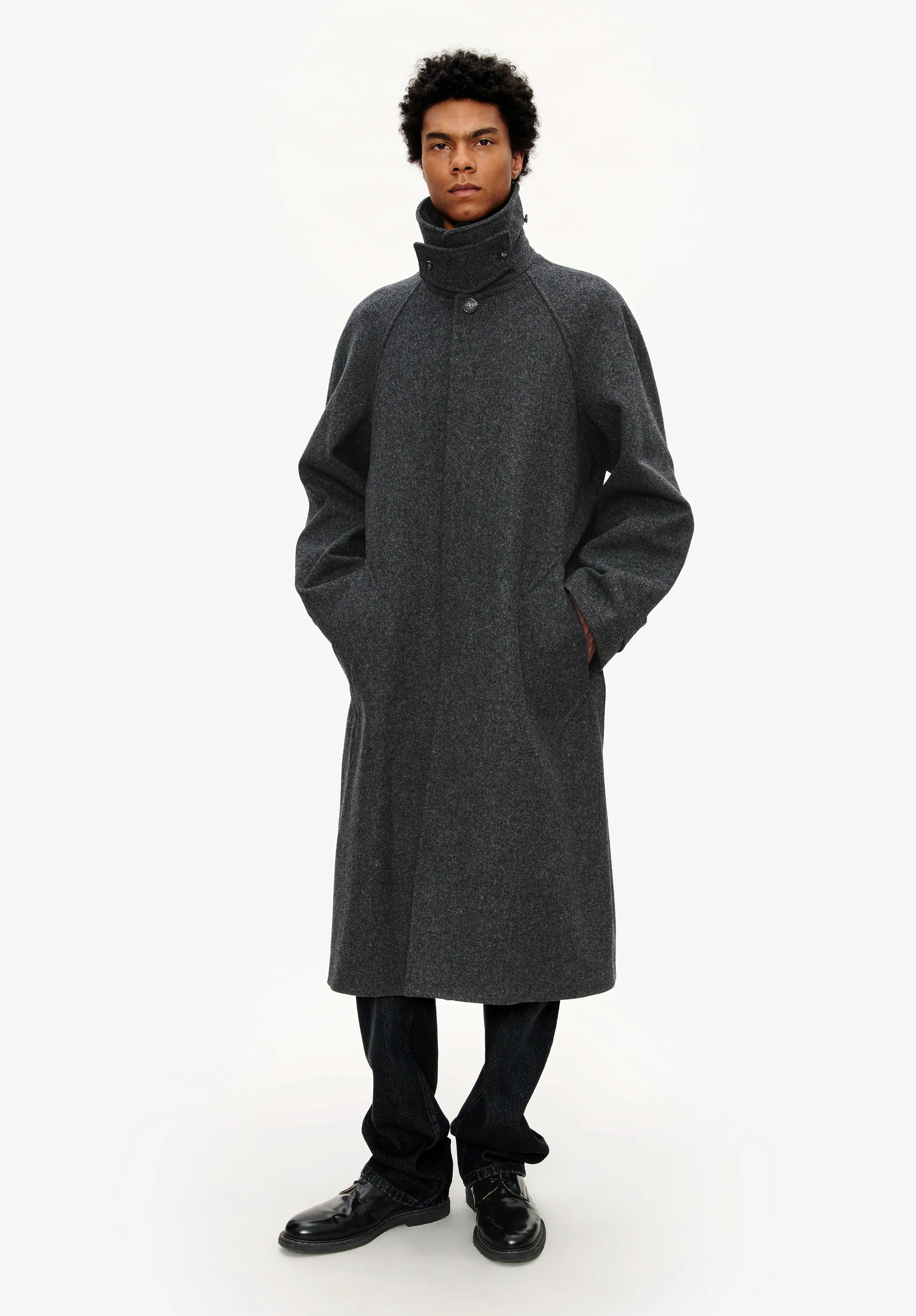 Manteau uni manches raglan - Image 4