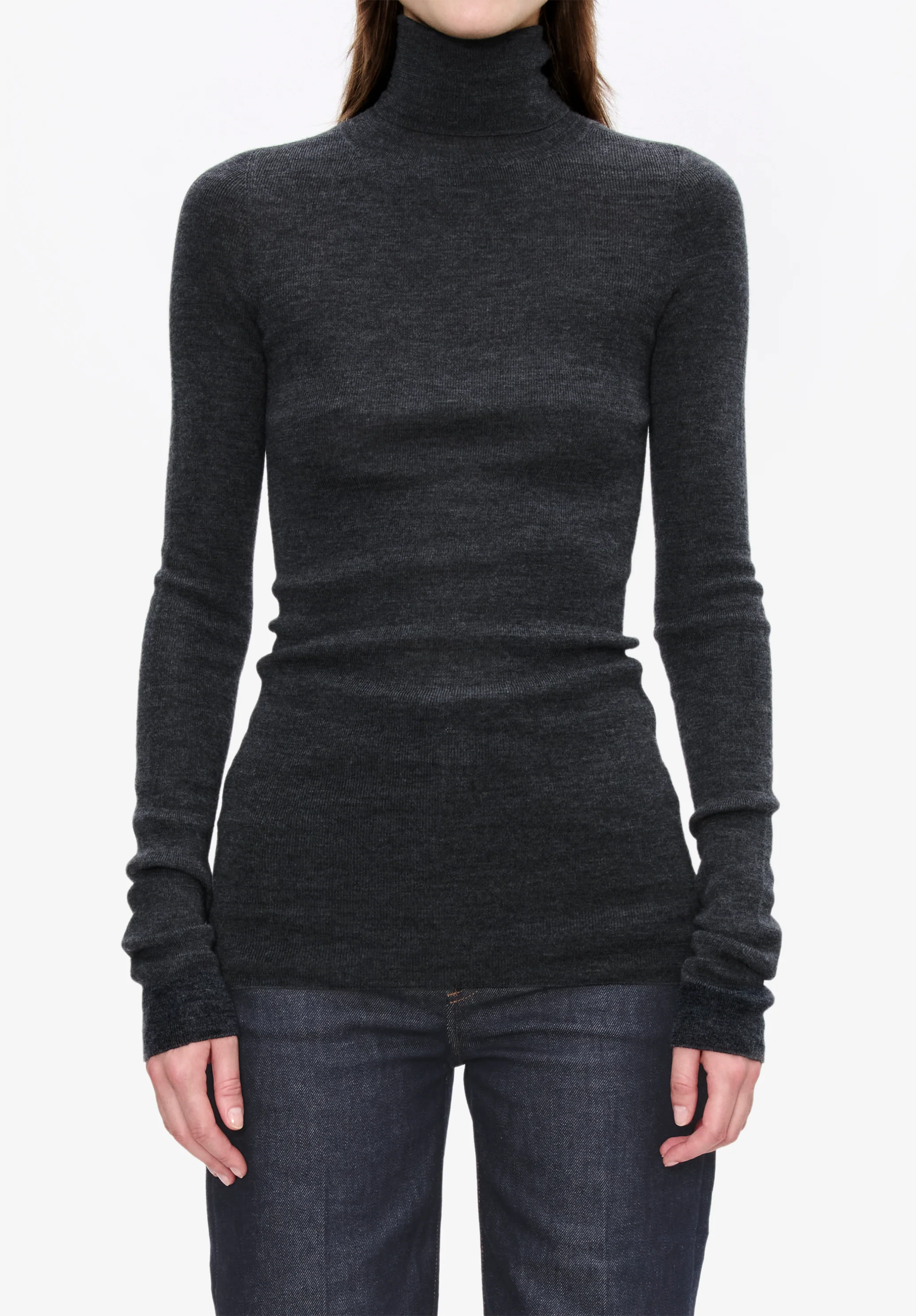 Pull col roulé à petites côtes - Image 4