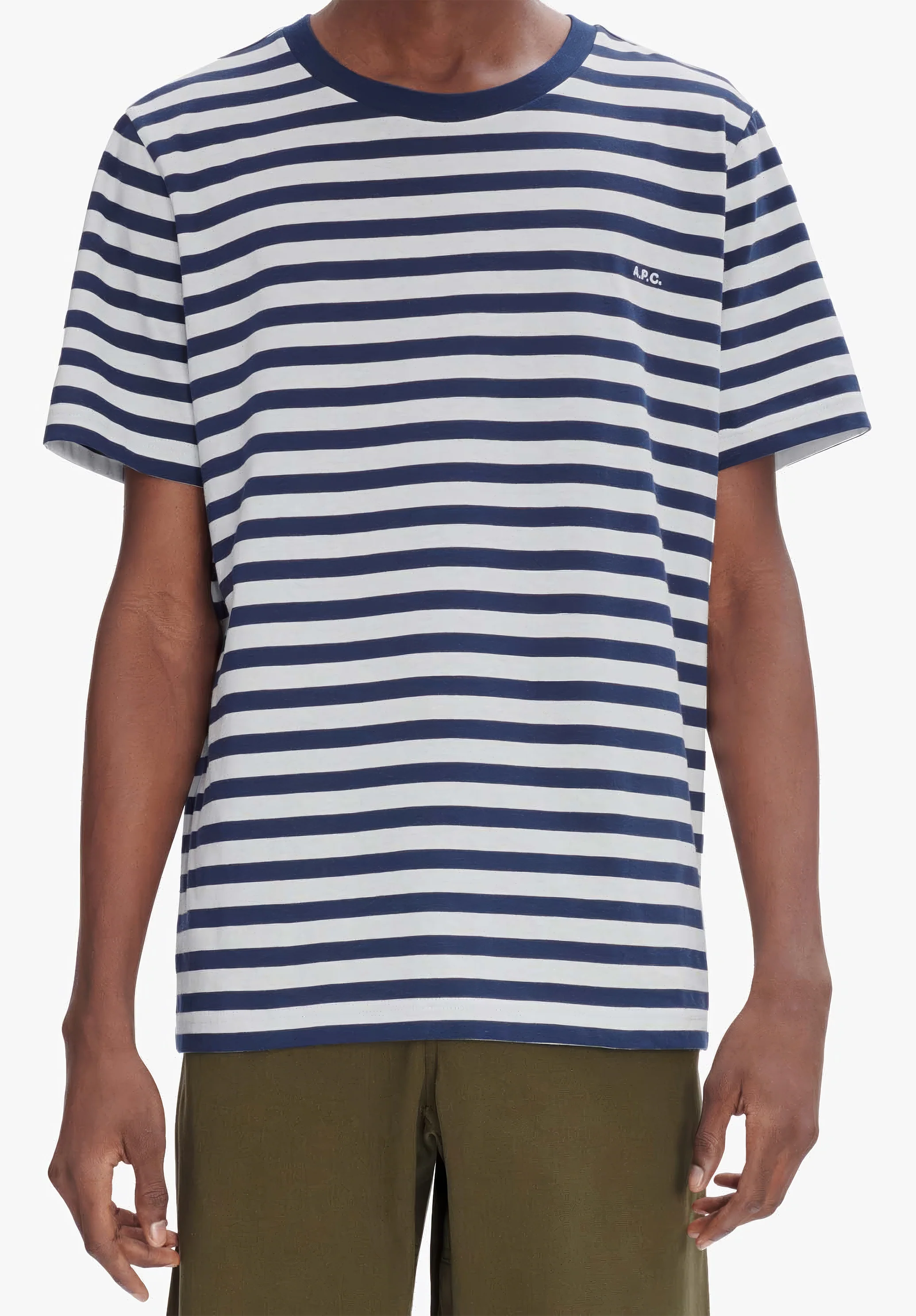 T-Shirt Standard A.P.C. Brodé Rayé Unisexe - Image 4